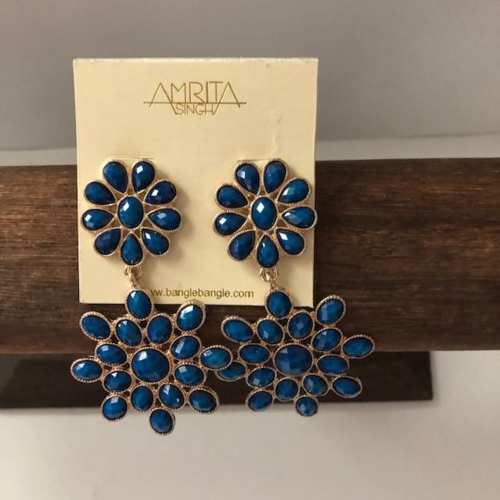 AMRITA SINGH LAPIS EAST LAKE MORNING EARRINGS NWT